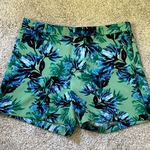 Banana Republic Floral Chino Shorts - Green/Blue, Size 10, Like New